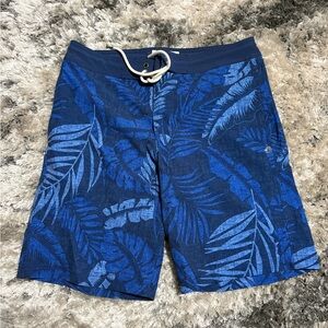 American Eagle Outfitters Blue Tropical Swim Shorts